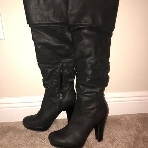 Black “leather” boots